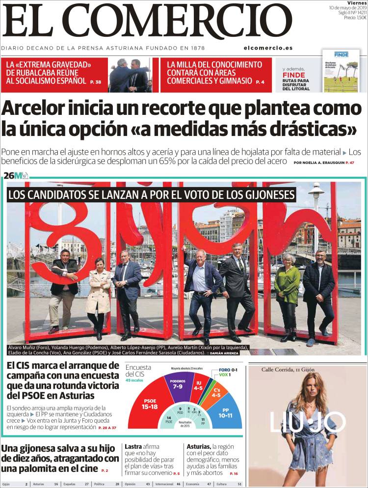 Portada de El Comercio (España)