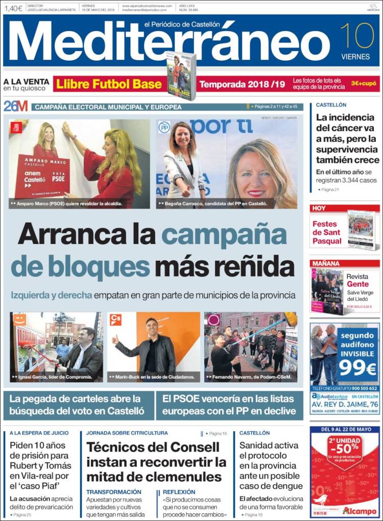 Portada de El Periódico Mediterraneo (España)