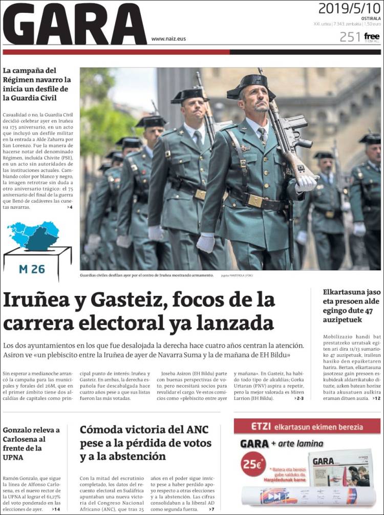 Portada de Gara (España)