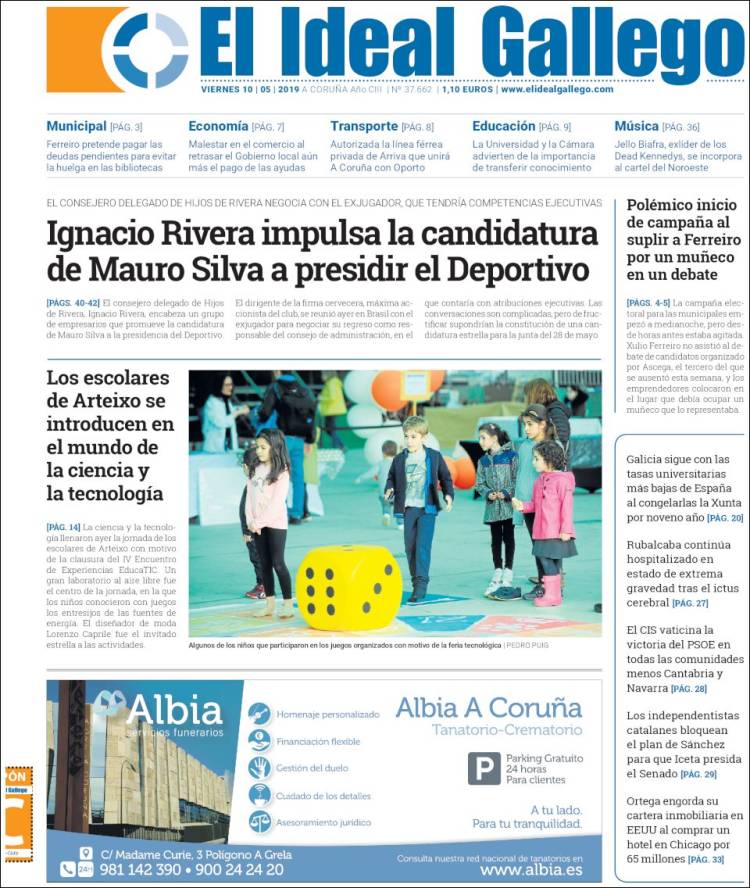 Portada de El Ideal Gallego (Spain)