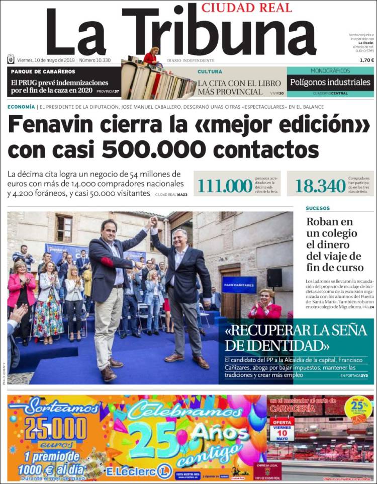 Portada de La Tribuna de Ciudad Real (España)