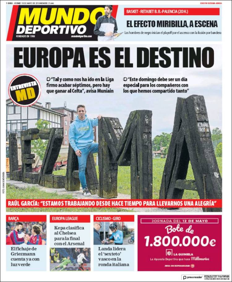 Portada de Mundo Deportivo Bizkaia (España)