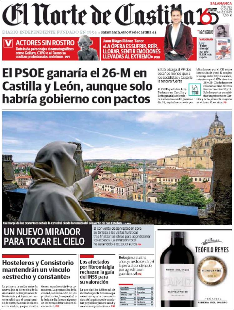 Portada de Norte de Castilla - Salamanca (España)