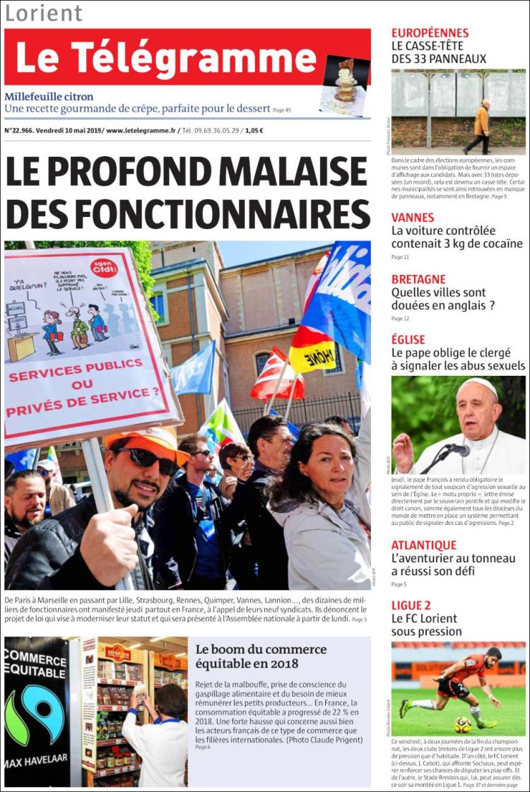 Portada de Télégramme (France)