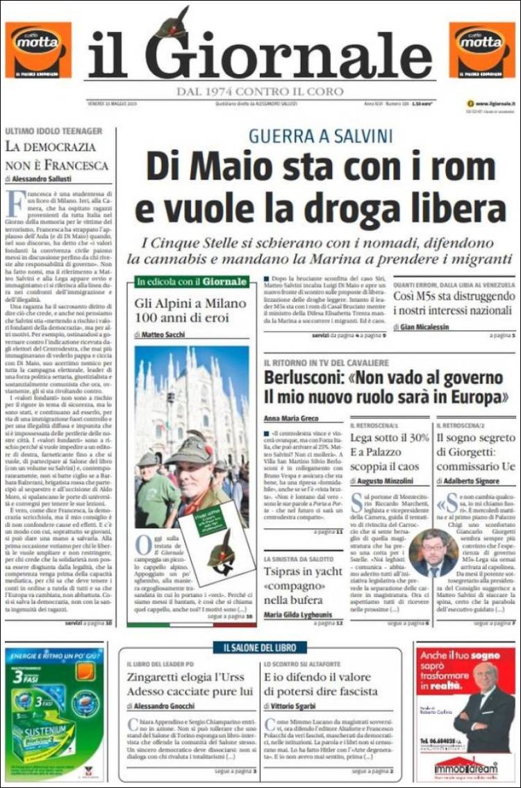 Portada de il Giornale (Italia)