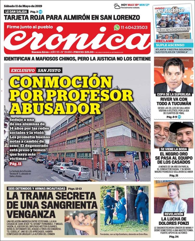 Portada de Crónica (Argentina)