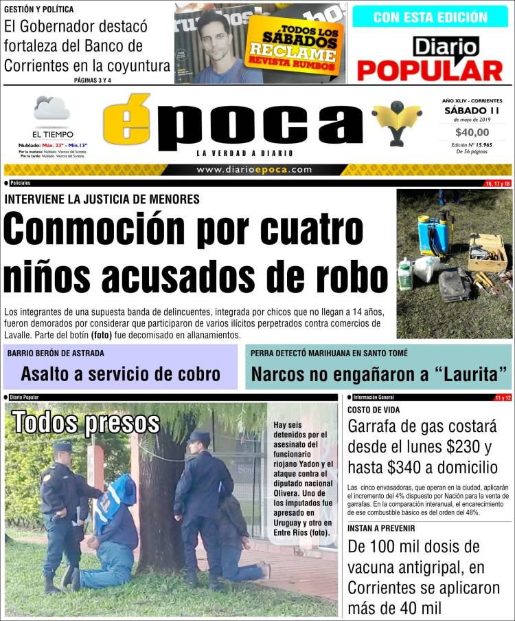 Portada de Diario Época (Argentina)