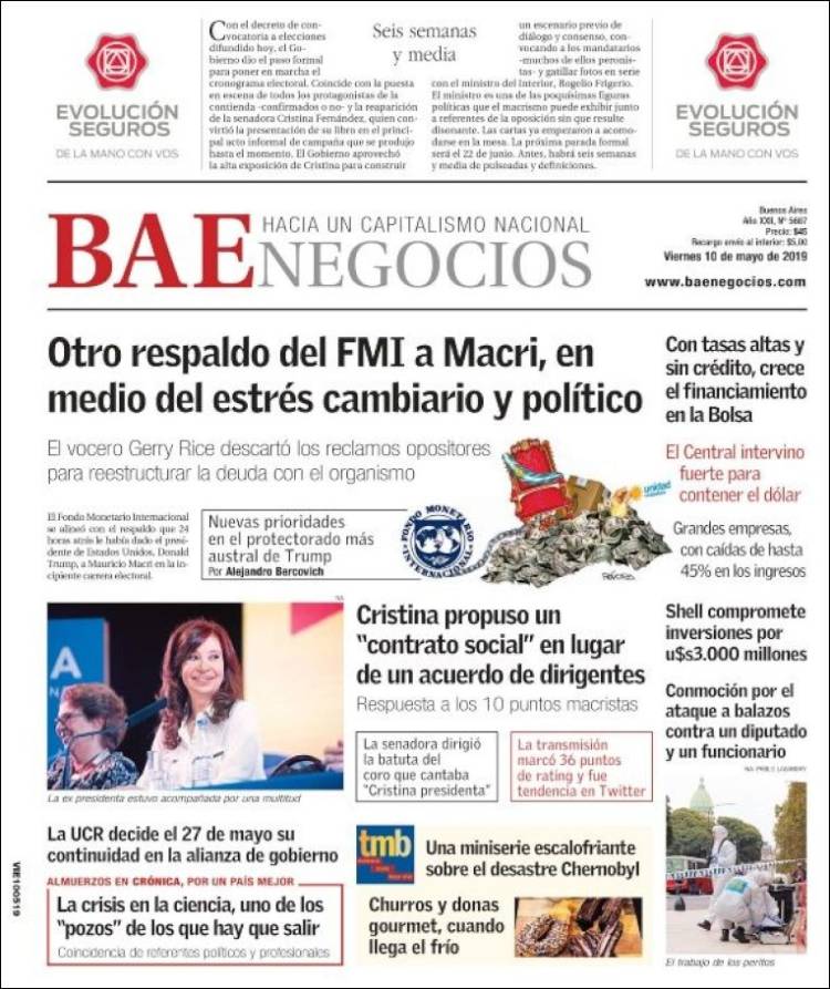 Portada de Buenos Aires Económico (Argentina)