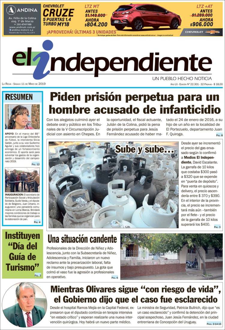 Portada de El Independiente (Argentina)