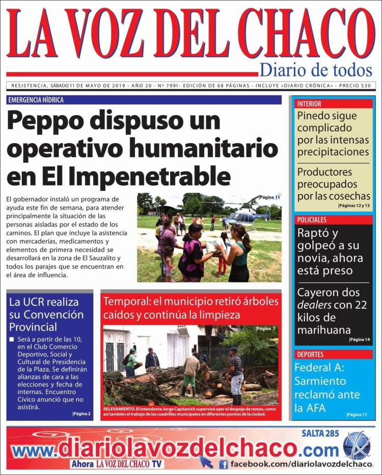 Portada de La Voz del Chaco (Argentina)