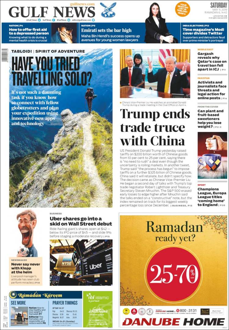 Portada de Gulf News (Asia-Pacific)