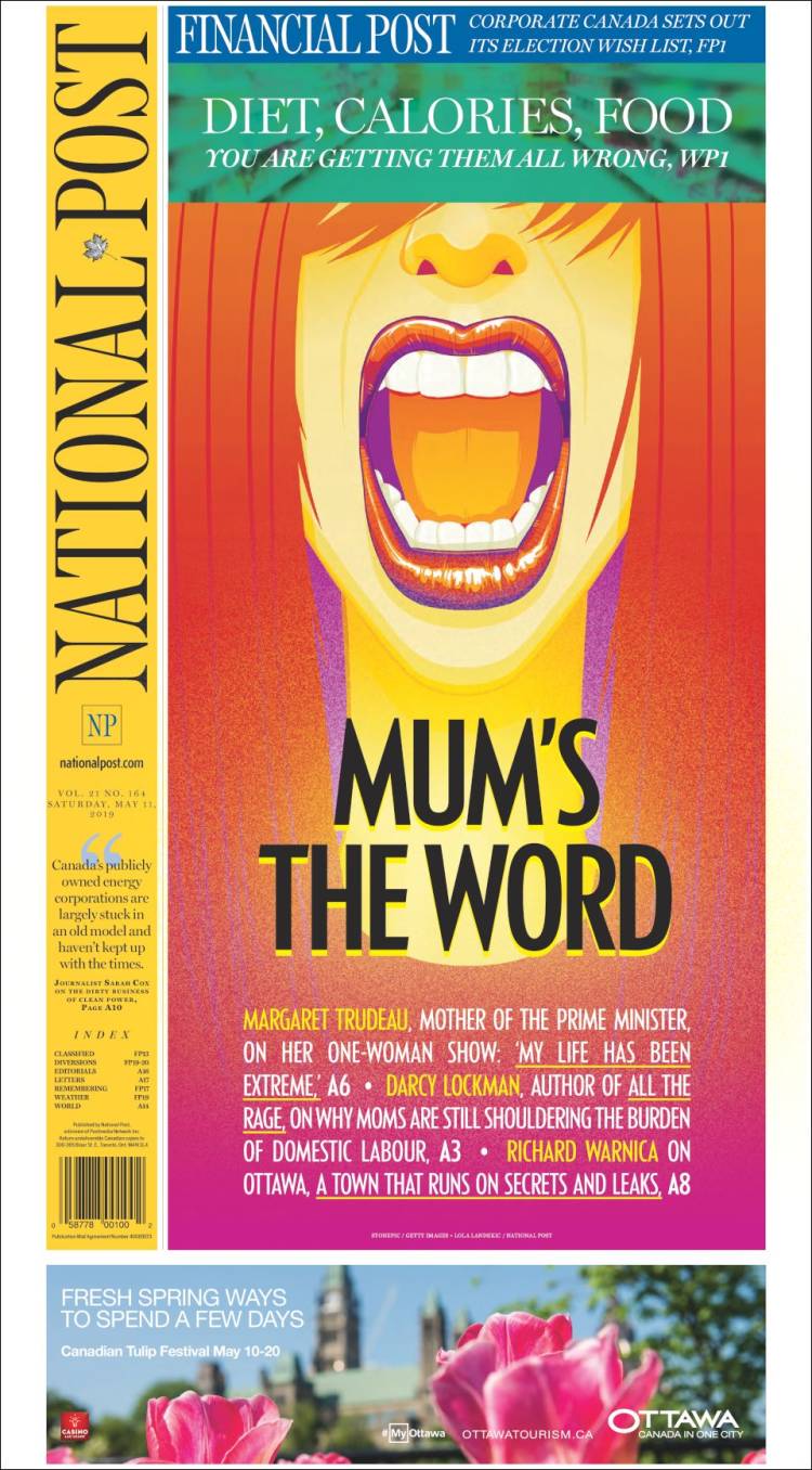 Portada de The National Post (Canada)