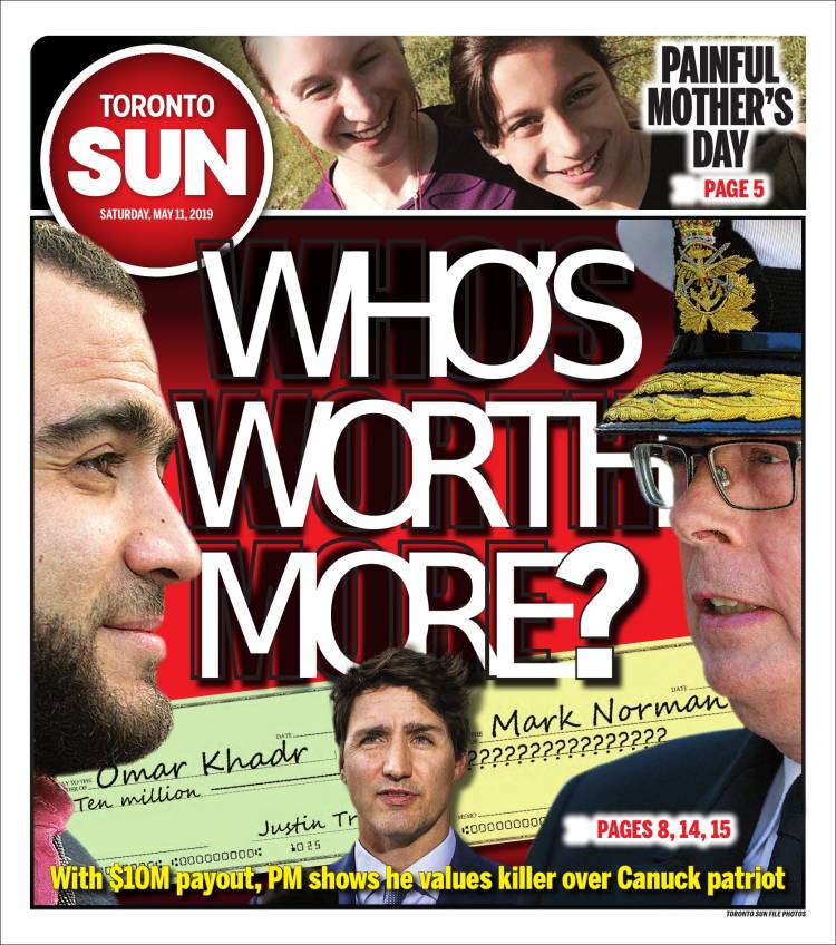 Portada de The Toronto Sun (Canada)