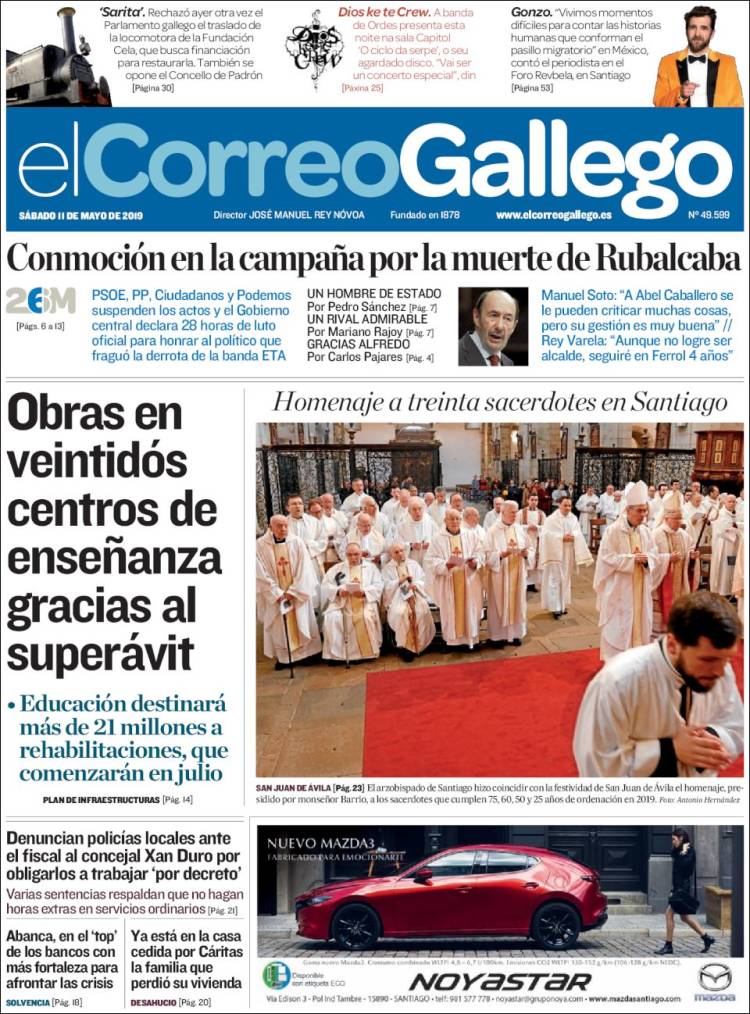 Portada de El Correo Gallego (España)