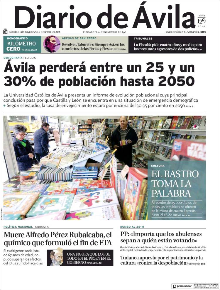 Portada de Diario de Ávila (España)