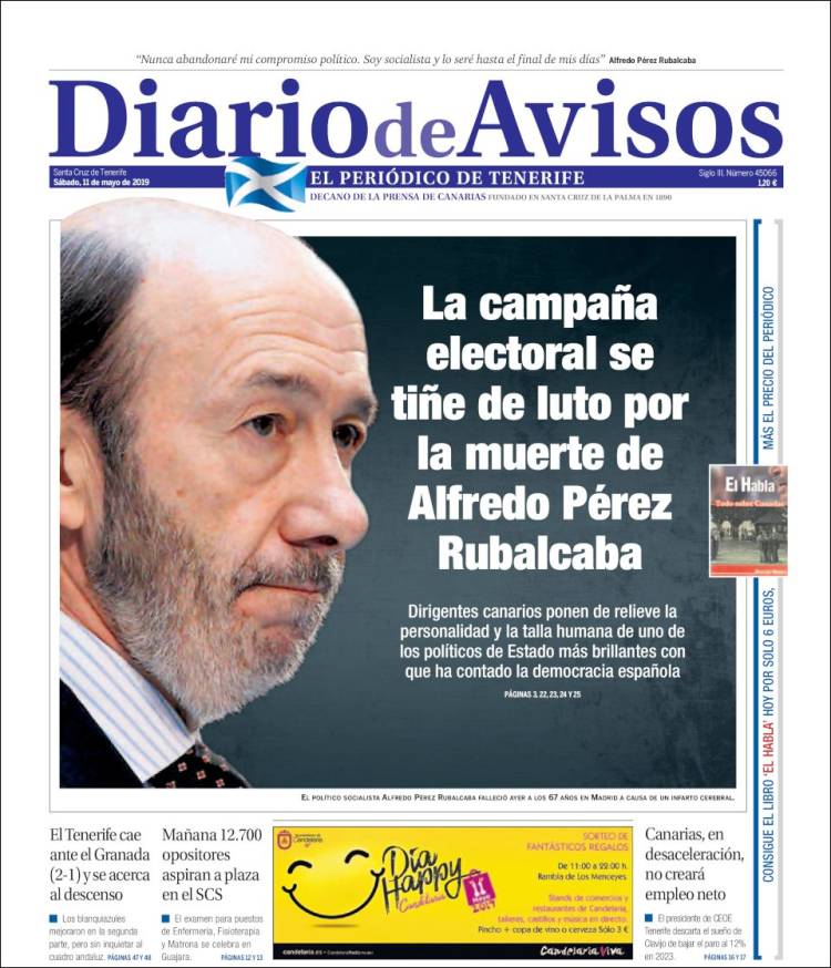 Portada de Diarios de Avisos (España)