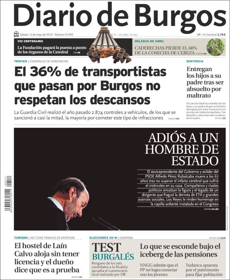 Portada de Diario de Burgos (España)