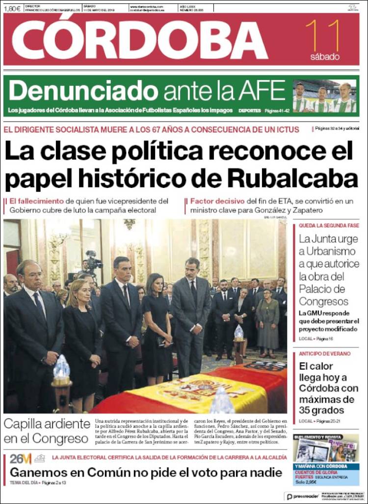 Portada de Diario de Córdoba (España)
