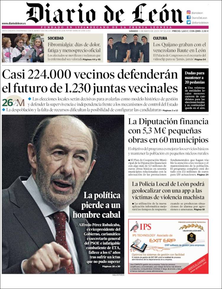 Portada de Diario de León (España)