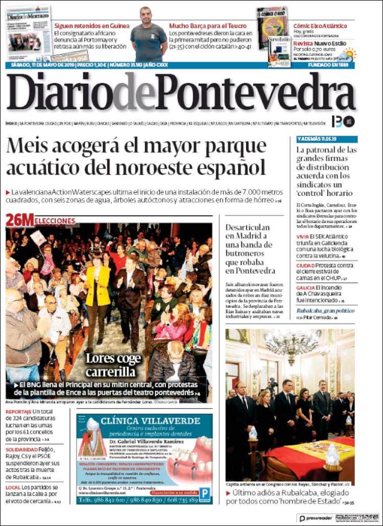 Portada de Diario de Pontevedra (España)