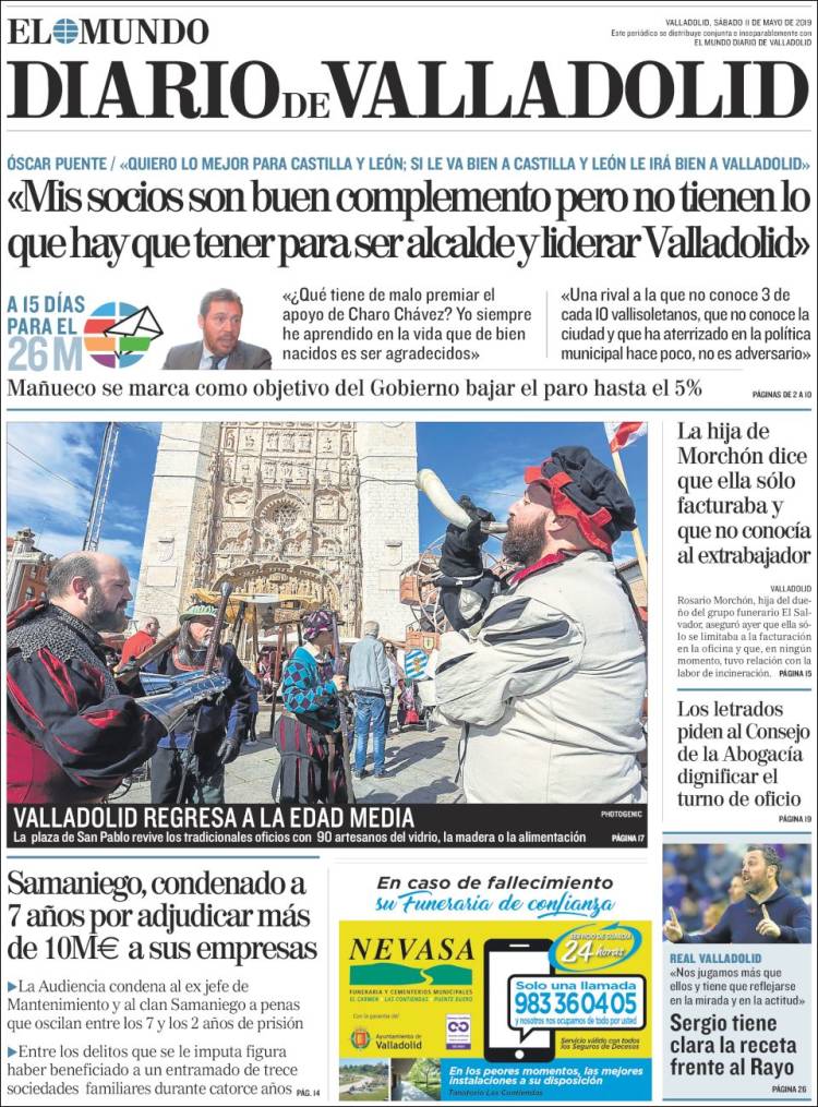 Portada de Diario de Valladolid (España)