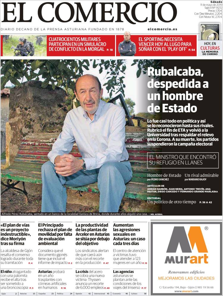 Portada de El Comercio (España)