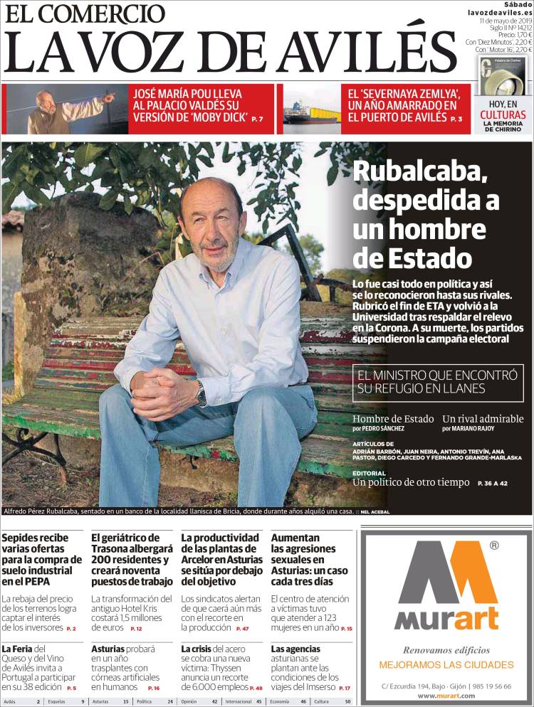Portada de El Comercio - Avilés (España)