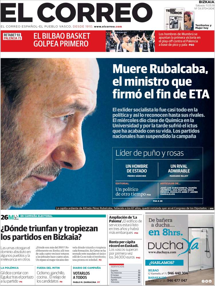 Portada de El Correo (España)