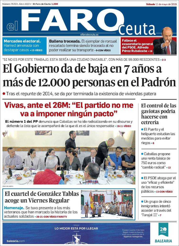 Portada de El Faro de Ceuta (España)