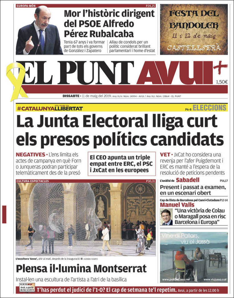 Portada de El Punt Avui (España)