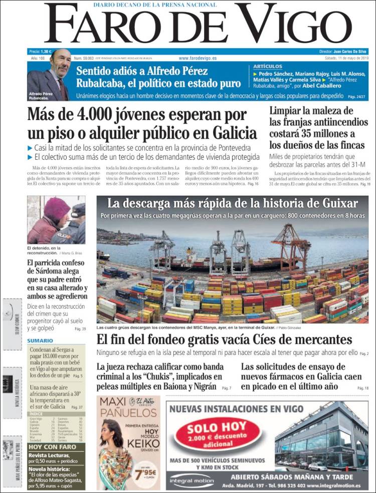 Portada de Faro de Vigo (España)