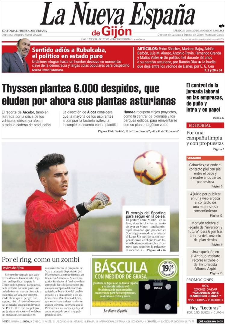 Portada de La Nueva España - Gijón (España)