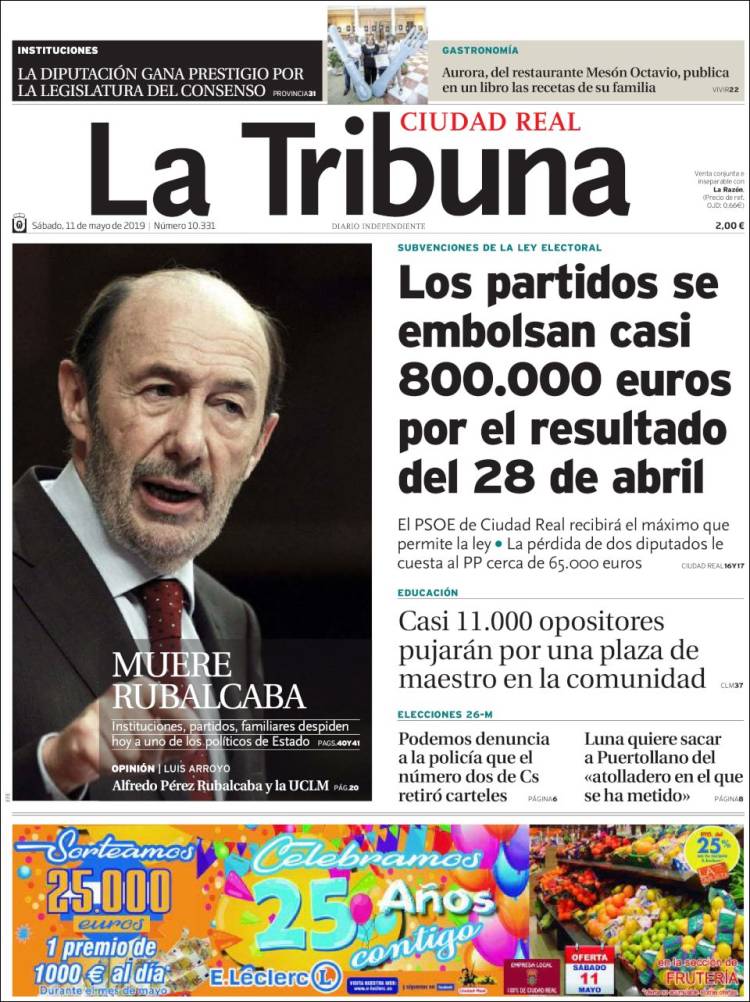 Portada de La Tribuna de Ciudad Real (España)