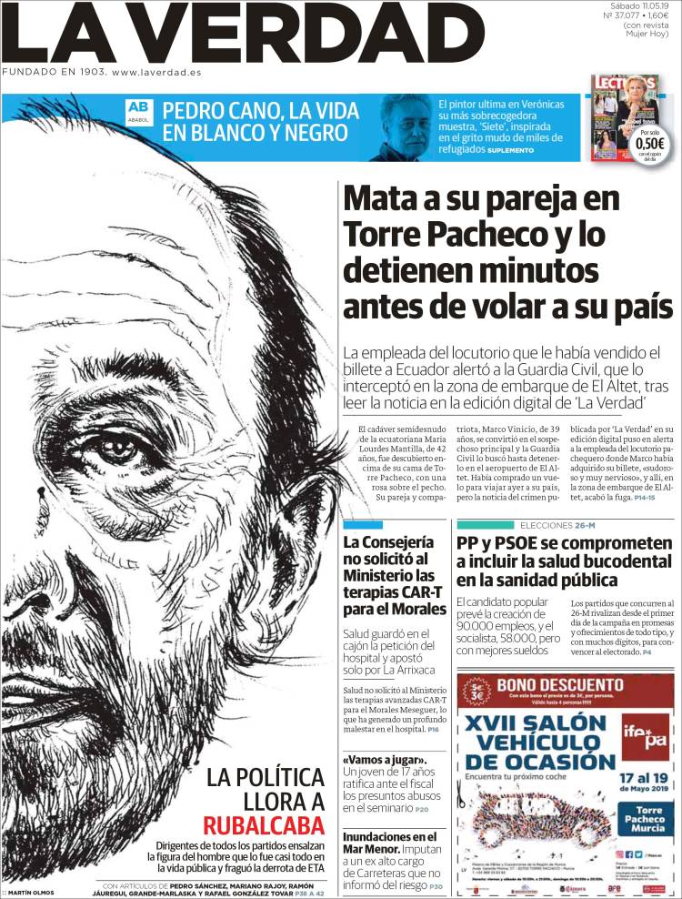 Portada de La Verdad de Murcia (España)