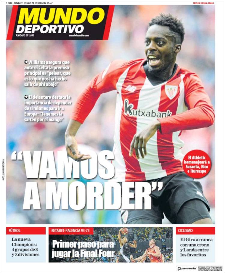 Portada de Mundo Deportivo Bizkaia (España)