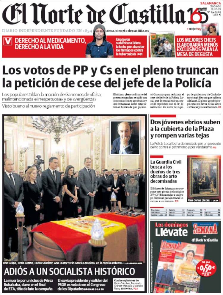 Portada de Norte de Castilla - Salamanca (España)