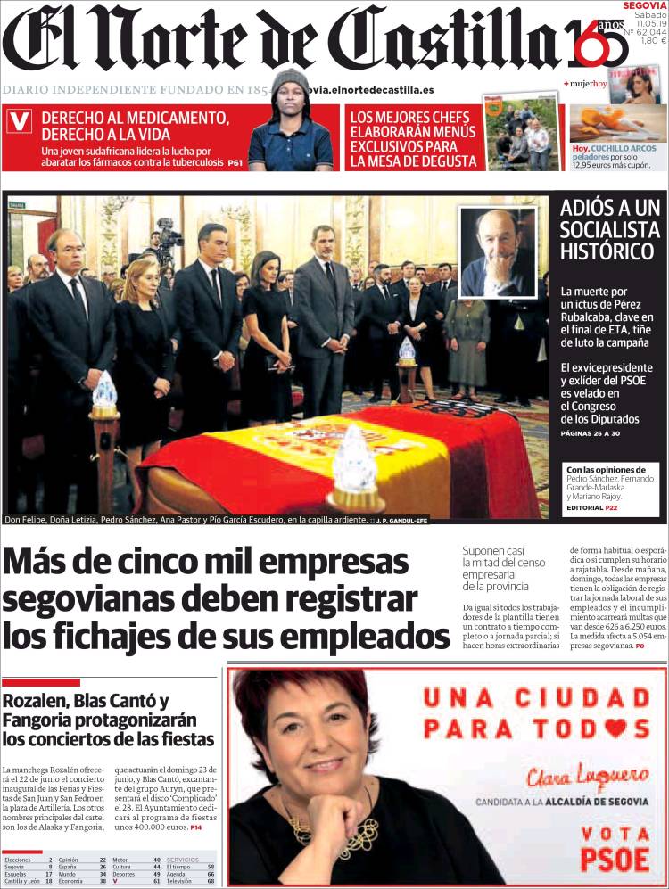Portada de Norte de Castilla - Segovia (España)