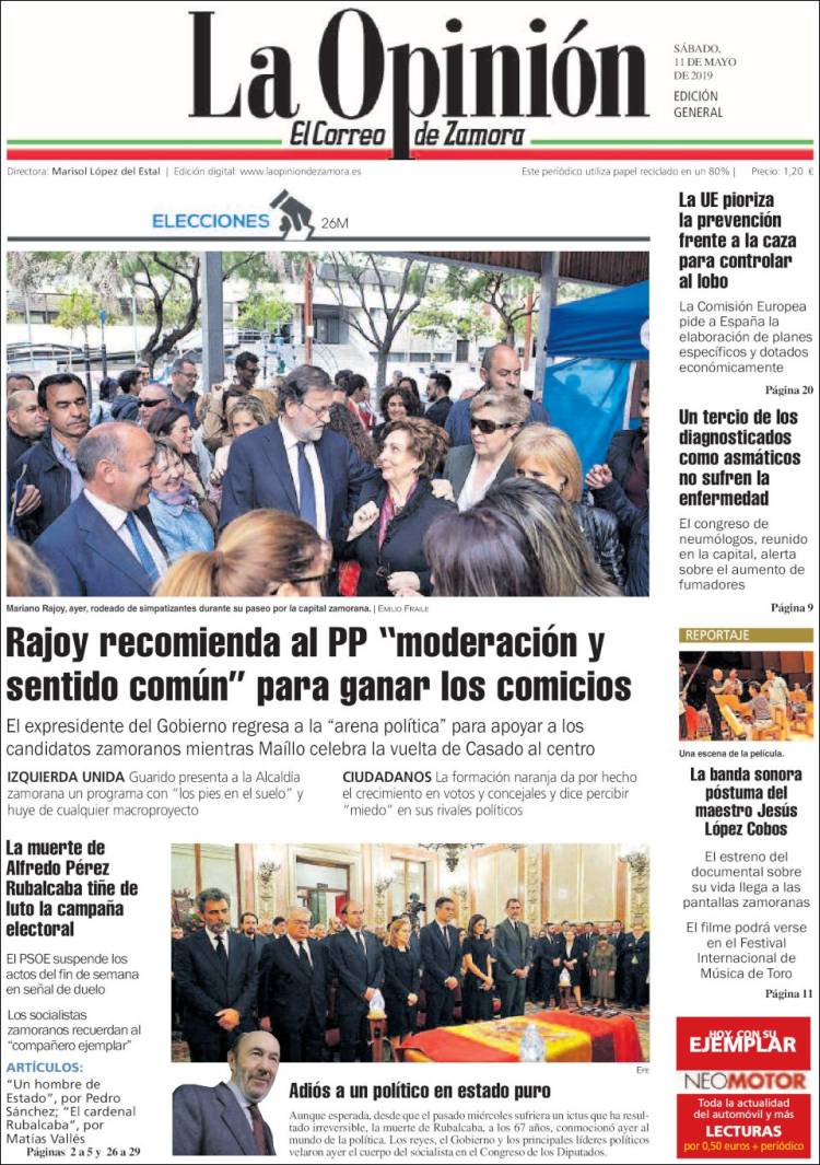 Portada de La Opinión - El Correo de Zamora (España)