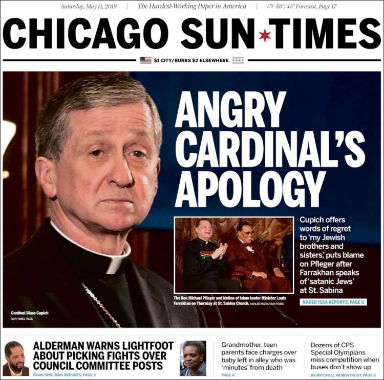 Portada de Chicago Sun-Times (USA)