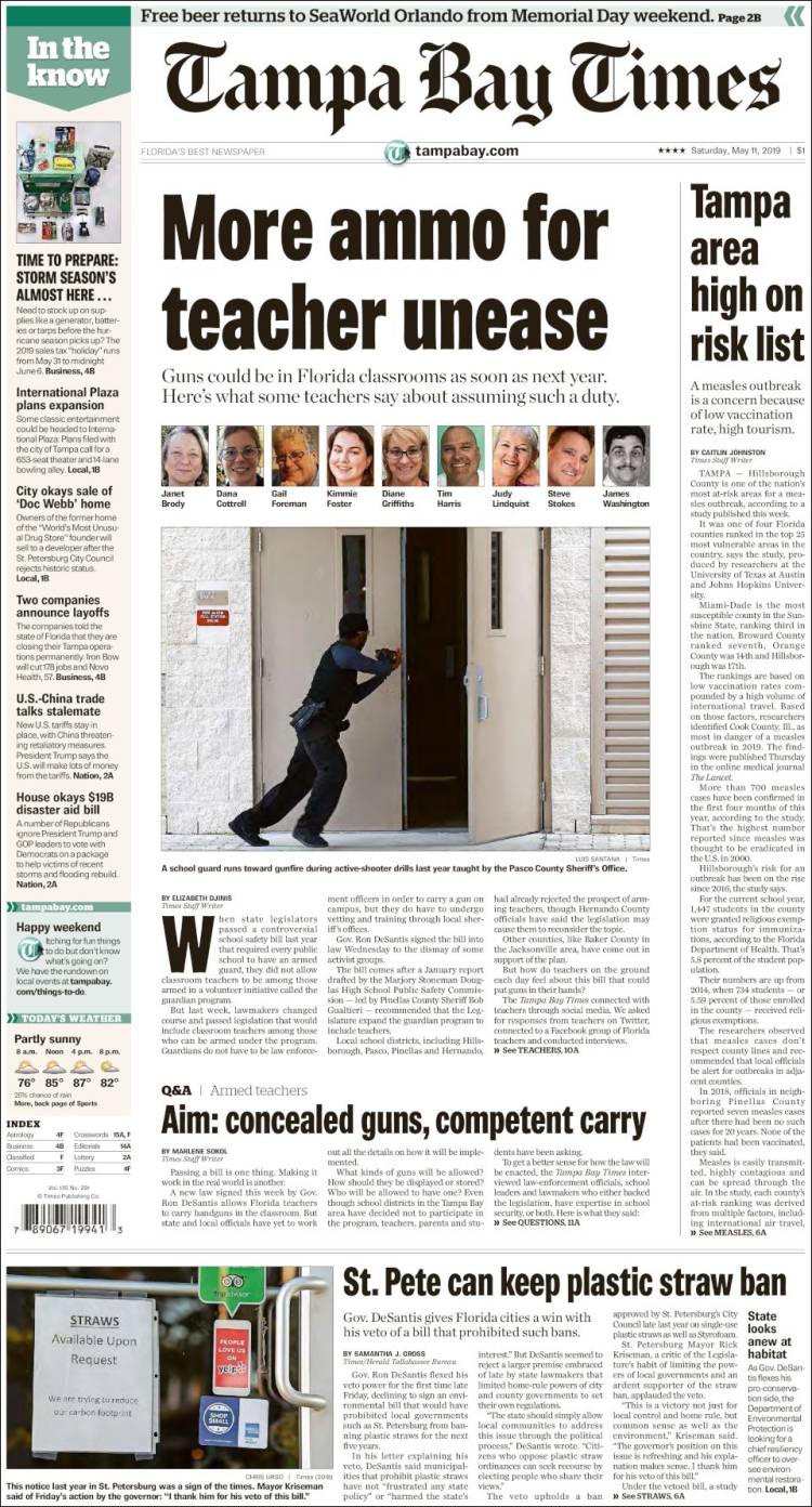 Portada de Tampa Bay Times (USA)