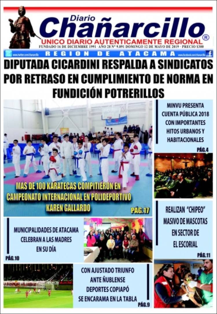 Portada de Diario Chañarcillo (Chile)