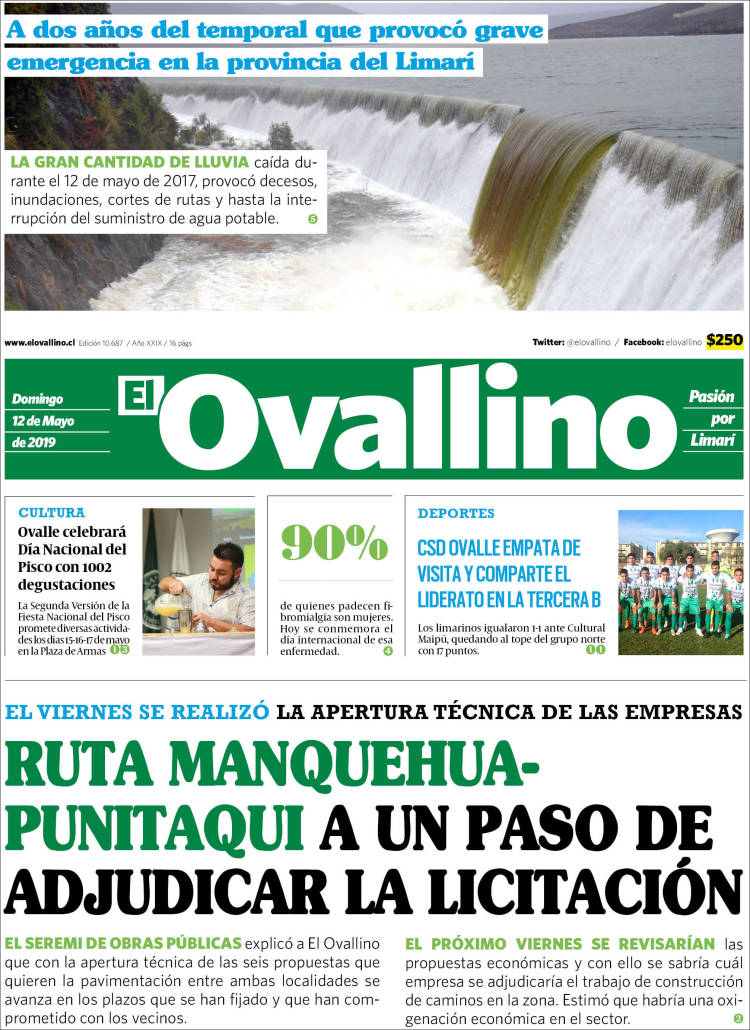 Portada de El Ovallino (Chile)