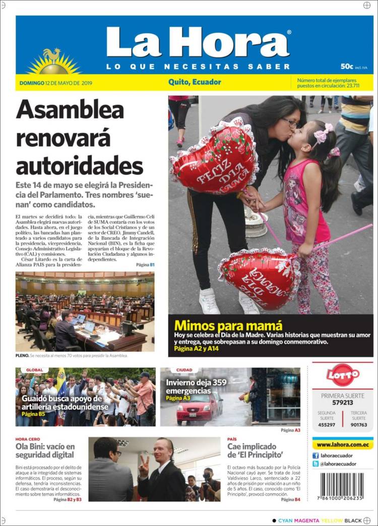 Portada de La Hora - Ecuador (Ecuador)