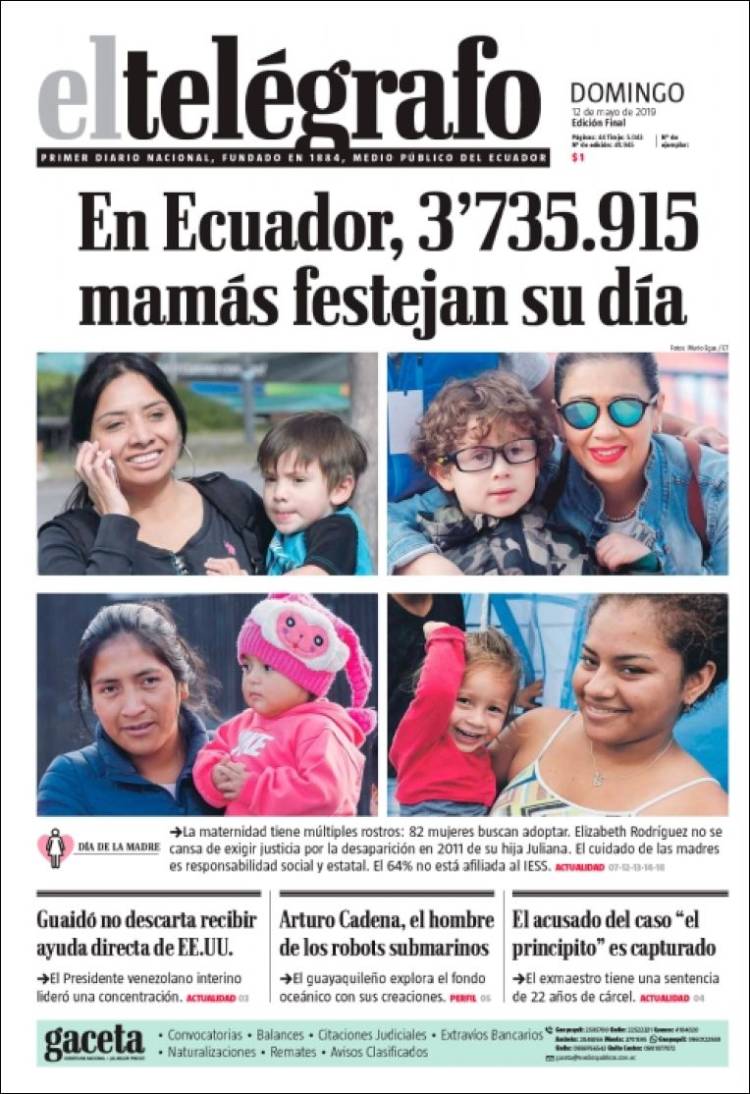 Portada de El Telégrafo (Ecuador)