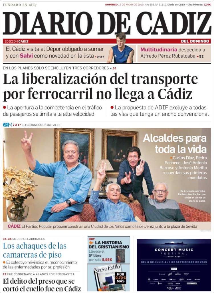 Portada de Diario de Cádiz (España)