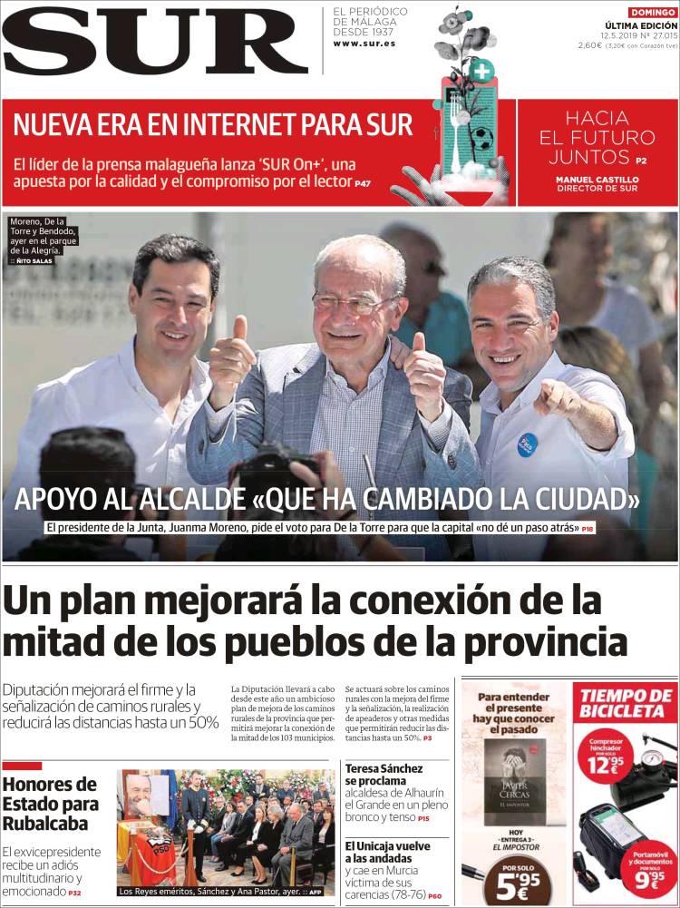 Portada de Diario el Sur (España)