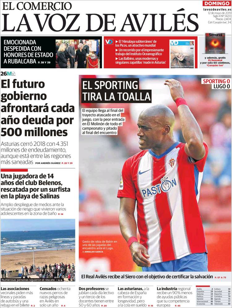 Portada de El Comercio - Avilés (España)
