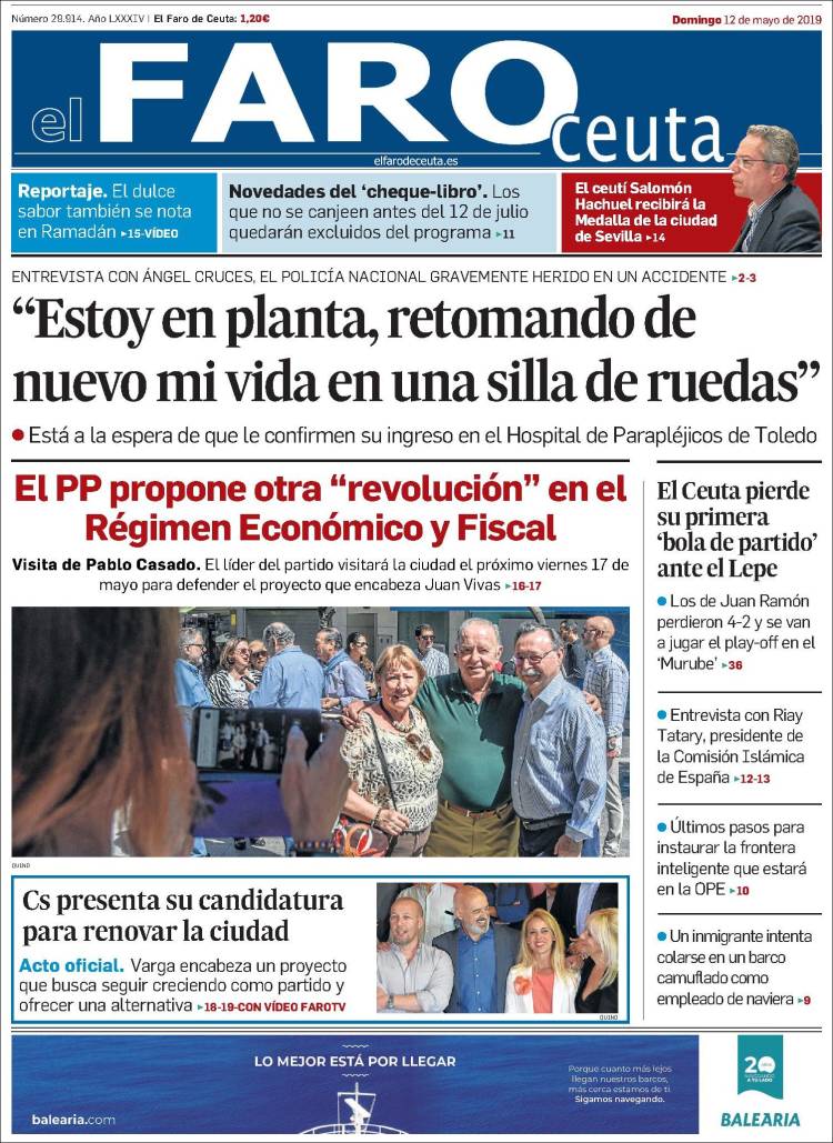 Portada de El Faro de Ceuta (España)