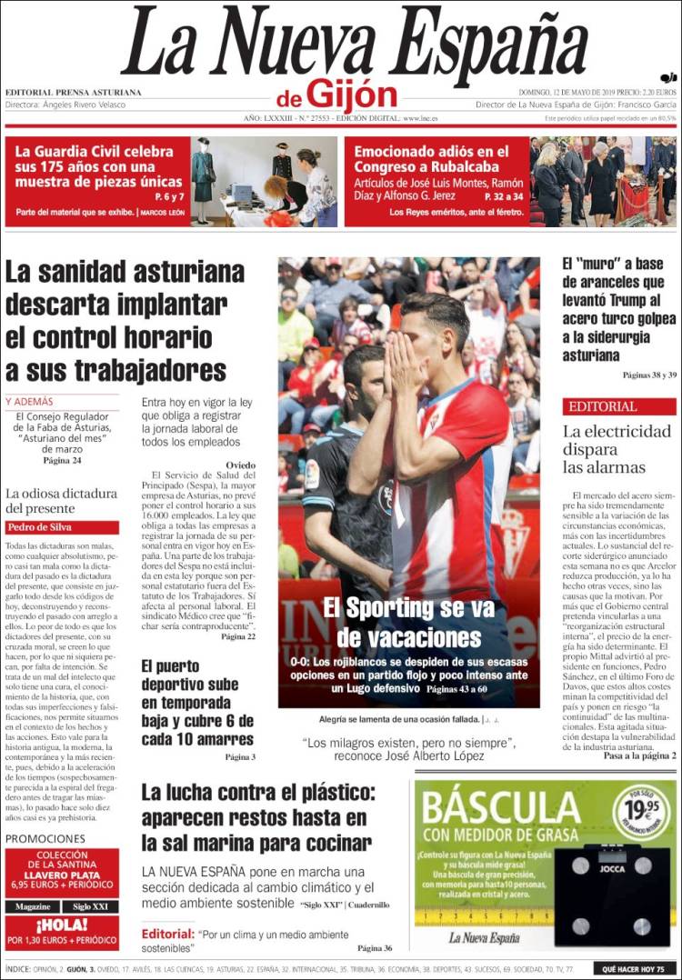 Portada de La Nueva España - Gijón (España)