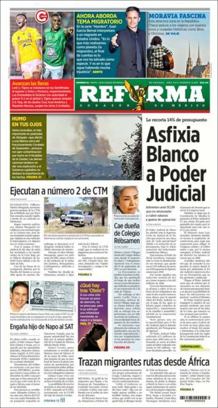 Portada de Reforma (México)